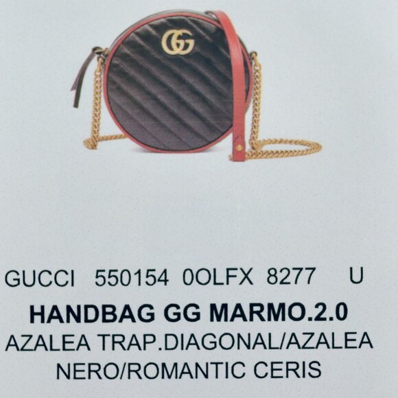 NWT GUCCI AZALEA GG MARMONT QUILTED LEATHER ROUND SHOULDER BAG - Picture 8 of 8